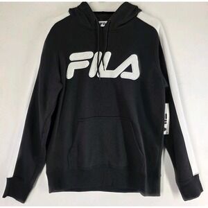 NEW Womens Large FILA Chica Pullover Hoodie Sweatshirt Black